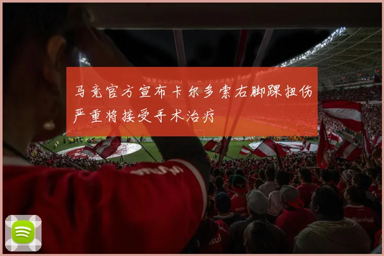 马竞官方宣布卡尔多索右脚踝扭伤严重将接受手术治疗